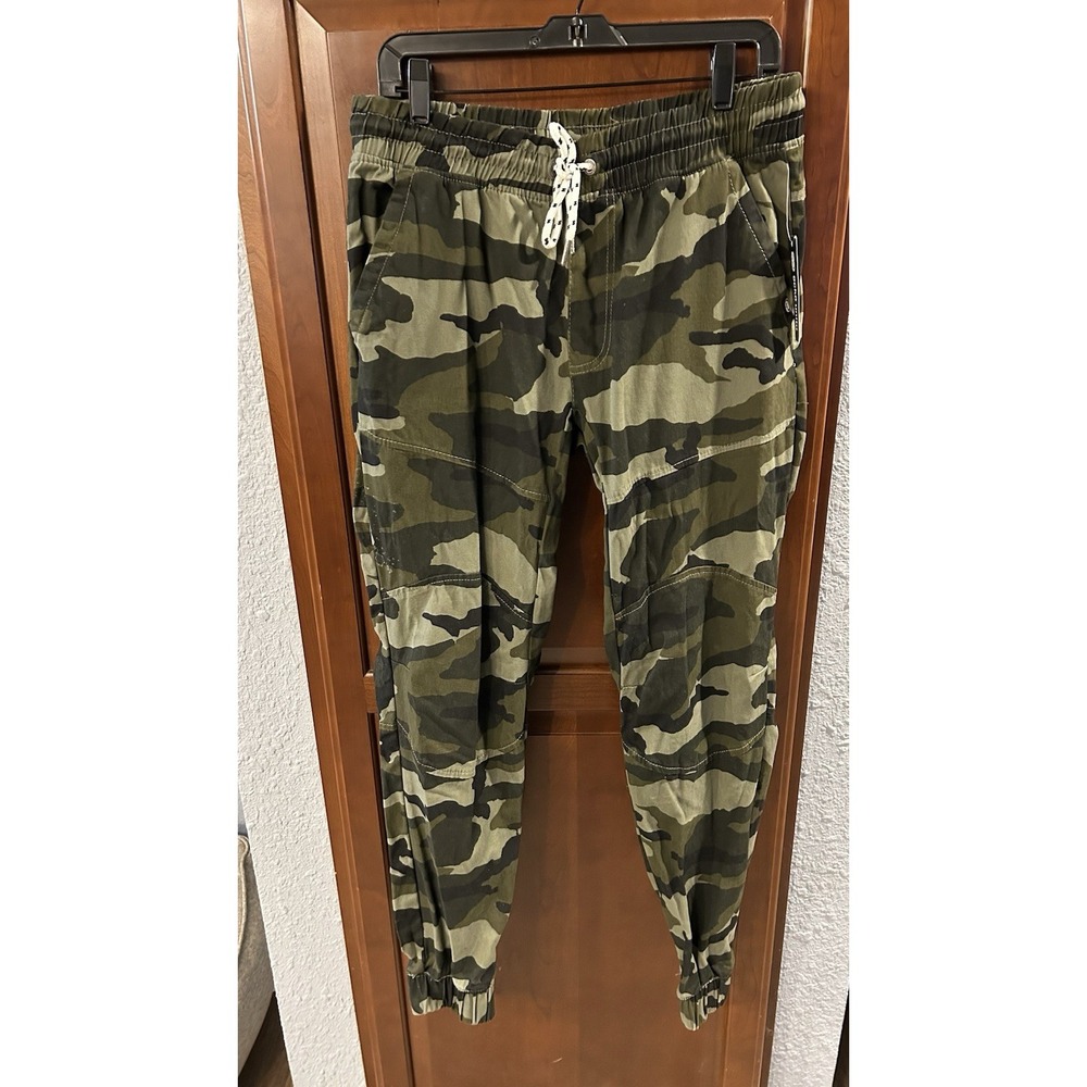 Ecko Pants Size Medium Mens Green Stretch Combat Camouflaged Drawstring NWT